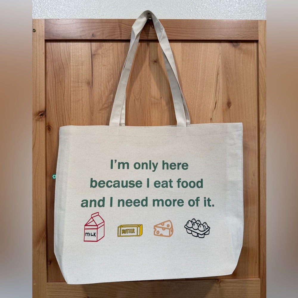 Shopping Canvas Tote Bag, 100% recycled cotton, large